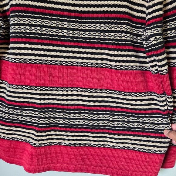 EUC VINTAGE LAUREN RALPH LAUREN BOAT NECK STRIPED COTTON SWEATER TOP SIZE L - Picture 7 of 16